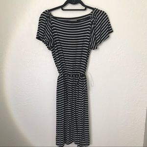 Loft Black & White Striped Dress